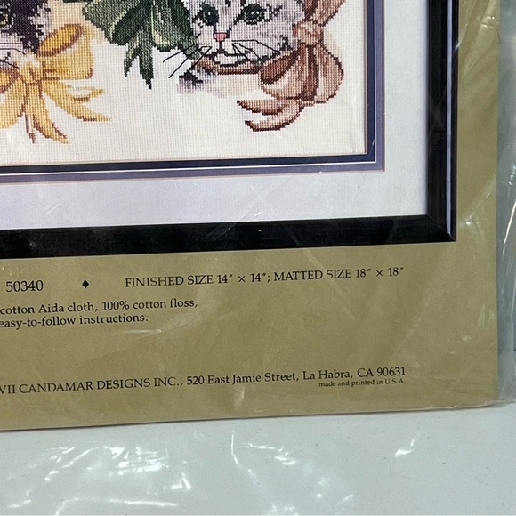 Vintage Dimensions & Candamar Cat Cross Stitch Kits - Finished Size 14x14/12x8 - Picture 5 of 9